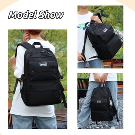 Syrads Casual Backpack High Middle School Daypack Girls Women Daily Travel Laptop Bag,Black