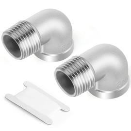 TAISHER 5PCS 304 Stainless Steel 90 Degree elbow,1/2 Inch NPT Male Pipe to 1/2 Inch NPT Female 304 Stainless Pipe Fitting