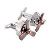 Aircraft Propeller Moving Cufflinks Silver Copper + Silver Box Accessory