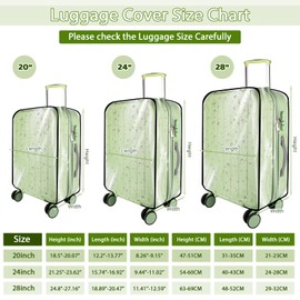 Pack of 3 Transparent Luggage Covers PVC Suitcase Protective Cover, White, Transparent colour