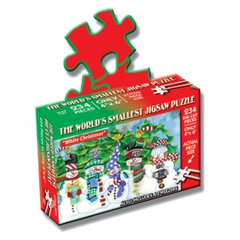 TDC Games World’s Smallest Holiday Jigsaw Puzzle, White Christmas – Mini Puzzles, Small Challenging Travel Art Puzzle for Adults, 200+ Pieces, Gifts
