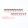 Black French Tips Press on Nails Short Square False Nails