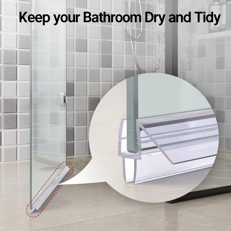 AmazerBath 3PCS Shower Door Bottom Seal for 1/4 Inch Glass