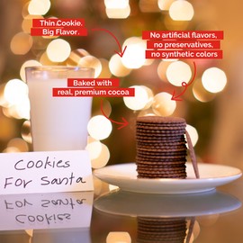 Dewey's Bakery Hot Cocoa Moravian Style Cookie Thins, Bakery Fresh with Real Simple Ingredients, Low Calorie Snack, No Artificial Flavors, Synthetic Colors or Preservatives, Seasonal, 9oz (Pack of 3)