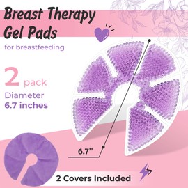 EZGOODZ Hot and Cold Breast Therapy Packs of 2. Breast Therapy Pads for Breastfeeding. Reusable Breast Heating Pad for Mastitis Relief. Breastfeeding Cooling Gel Pads with Microfiber Covers