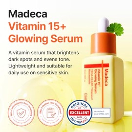 CENTELLIAN 24 Madeca Vitamin 15+ - Suero brillante de 1.0 fl oz – 15% de vitamina Radiance suero niacinamida, TECA y vitamina C, corrector de manchas,