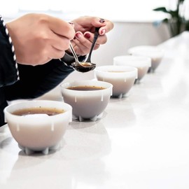 Watchget Coffee Cupping Spoons 304 Stainless Steel Coffee Spoons Coffee Spoons for Coffee Shop Home Use Cocoa Flour Easy Take Cupping Spoons 2 Pack