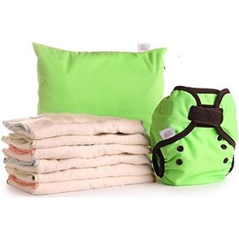 Bum Fold Eco-Pack Cloth Nappy Set (Small, Green)