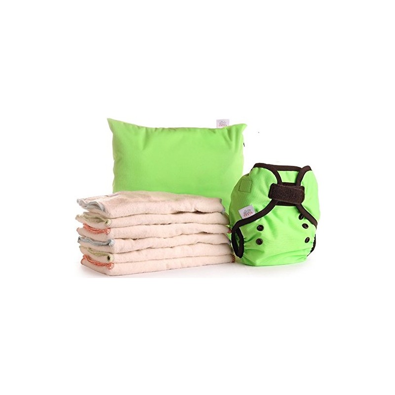 Bum Fold Eco-Pack Cloth Nappy Set (Small, Green)