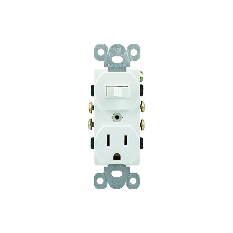 GE Wall Switch & Outlet Combo, Two-in-One Receptacle, 1 On/Off