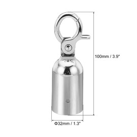 PATIKIL 1.3" Stanchion Rope End Stopper, Cord End Caps Barrier Rope End Cap Snap Hooks for Crowd Control Queue Divider, Silver