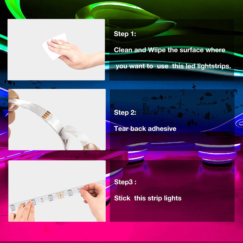 DAYBETTER Led Lights for Bedroom 100 ft, Led Strip Lights