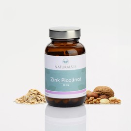 NATURALS38 Zink Picolinat - 30 mg - 100 Kapseln - hohe Bioverfügbarkeit - Akazienfaser als präbiotischer Füllstoff - hochdosiert - ohne Zusatzstoffe - vegan - glutenfrei - Made in Germany