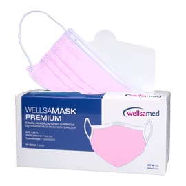 Wellsamed Wellsamask Medical Face Mask, Mouth and Nose Protection, Surgical Masks, Disposable, 50 Pieces, CE/EN 14683 Type IIR (Type 2R) 3-Ply