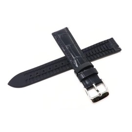 Seiko RS02C18BK Watch Band, 0.7 inches (18 mm), Leather, Rubber, Genuine Black Strap
