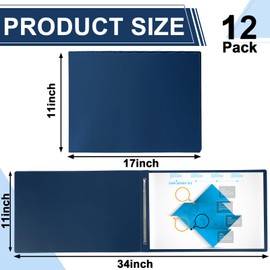 gisgfim 12 Pcs 11'' x 17'' Pressboard Report Cover 3" Capacity Metal Prong Paper Fastener with Compressor Presentation Binder Folder to Neatly Bind Reports Proposals Transcripts Document