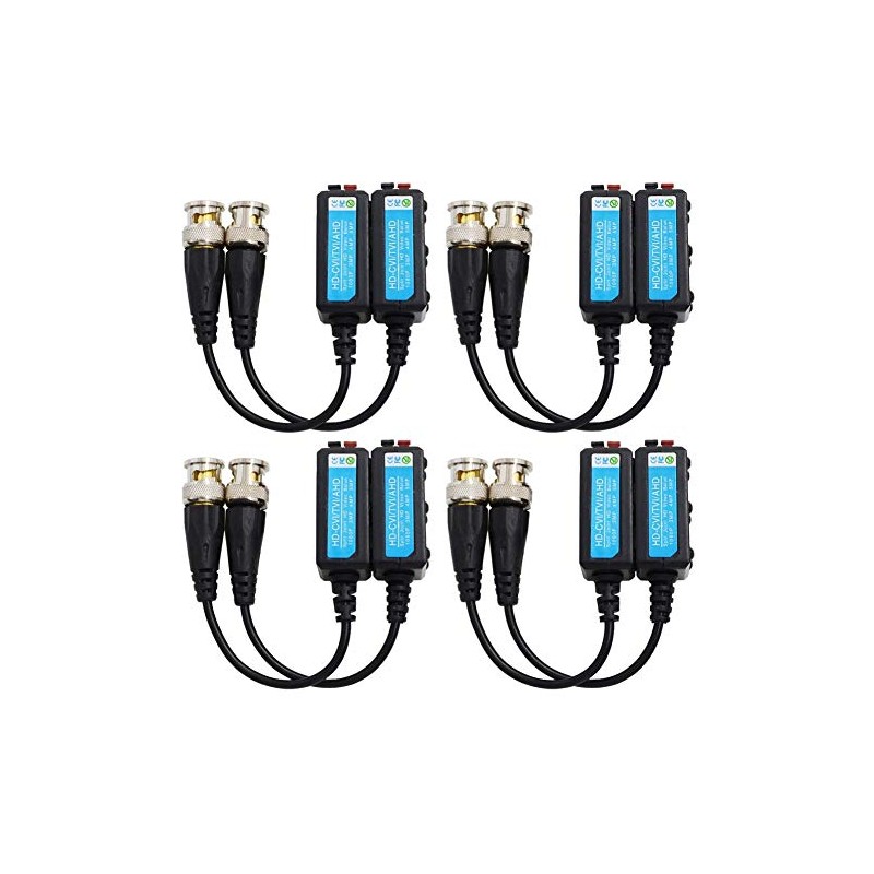 BNKENX 4 Pairs 1080P HD-AHD/TVI/CVI Passive HD Video Balun Transmitter