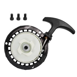 Aluminum Alloy Recoil Pull Start Starter for 47cc 49cc 50cc SSR SX50 2 Stroke Mini Dirt Bike Moto ATV Quad Pocket Bike Scooter, Nylon Cog Easy Pull Starter with Screws Black