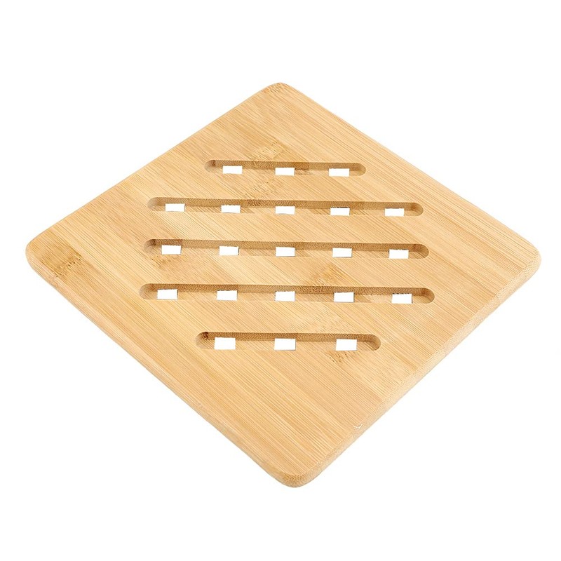 Bamboo Trivet Mat, Wood Hot Pads Square Heat Resistant Trivet