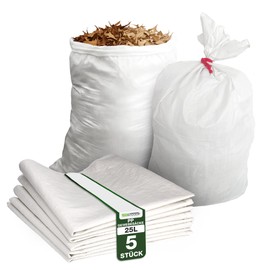 ToolSpace Fabric Bags Construction Rubble Bags 5 x Grain Bags 25 kg Bags 85 x 50 cm Made of Robust Polypropylene Ideal as Sand Bags Heavy Duty Bags Waste Bags PP Fabric Bags as Coal Bags Tear-Resistant Transport Bag