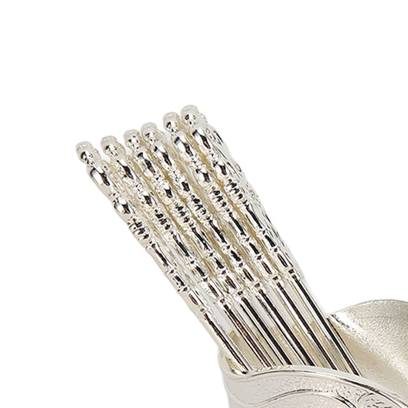 Swan Base Holder Forks Set Aluminum Silver Fashion Rustproof Decorative