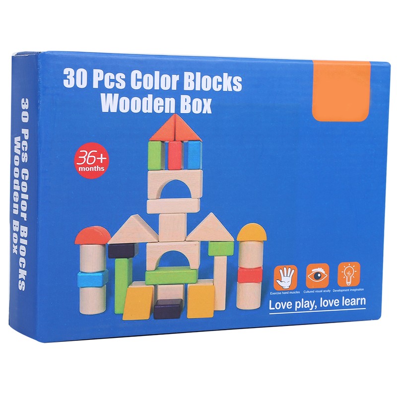 MultiColor Building Blocks Toy Wooden Boxed Children Kid Educational Toy
