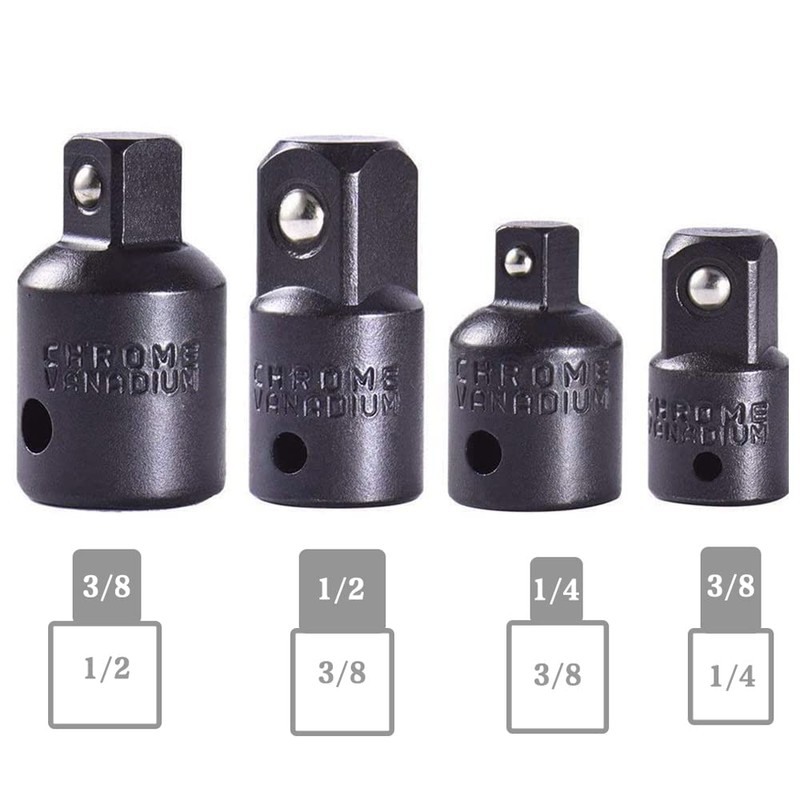 Bestgle 4pcs Impact Socket Adapter and Reducer Set, Socket Driver