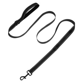 Dog Leashes for Large Dogs Heavy Duty, 6ft Anti-Pull Leash Traffic Handle Extra Control, Comfortable Soft Dual Handle, Auto Lock Hook, Leashes for Medium Large Dogs Night Safety, Black