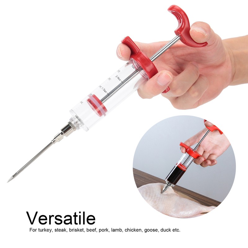 Marinade Injector Flavor Spices Sauces Syringes with 5 Needles for