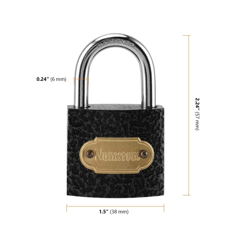 SEUNMUK 8 Pack 38mm Padlocks, Heavy Duty Copper Core Pad
