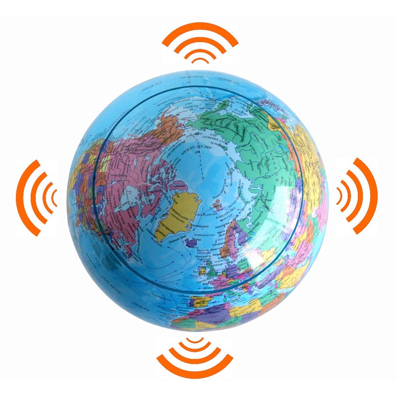 iTouchless Sensor Activated Globe Hidden Storage Container, Blue