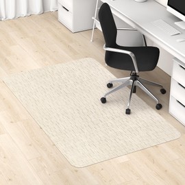 Blvornl Office Chair Mat for Hardwood Floor, 35" x 48" Desk Chair Mat for Hard Wood and Tile Floor, Large Anti-Slip Hard Floor Protector Rolling Chair Mat, PVC Mat Desk Rug for Office, Light Brown