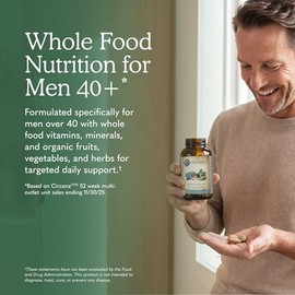 Garden of Life Organics Men's 40+ Multivitamin with Prostate Support, B12 & Vitamins – Vegan Daily Whole Food Multivitamin, Non-GMO, Certified Organic