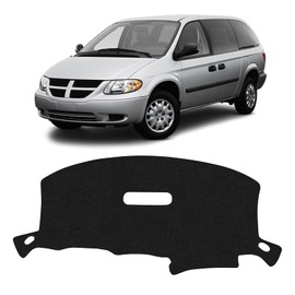 KUST Car Dashboard Cover for Dodge Caravan/Grand Caravan/Chrysler Town Country 2001-2006 2007 Polyester Non-Slip Center Console Dash Cover Car Interior Accessories Sunshade Windshield No Glare Black