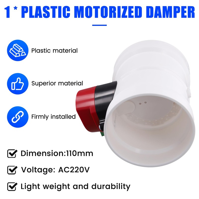 Plastic Motorized Damper PVC Check Valve Air Duct Volume Controller