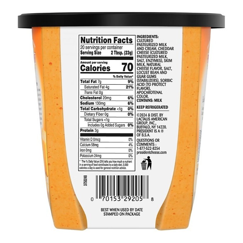 President Pub Cheese by President Sharp Cheddar Spreadable Cheese and