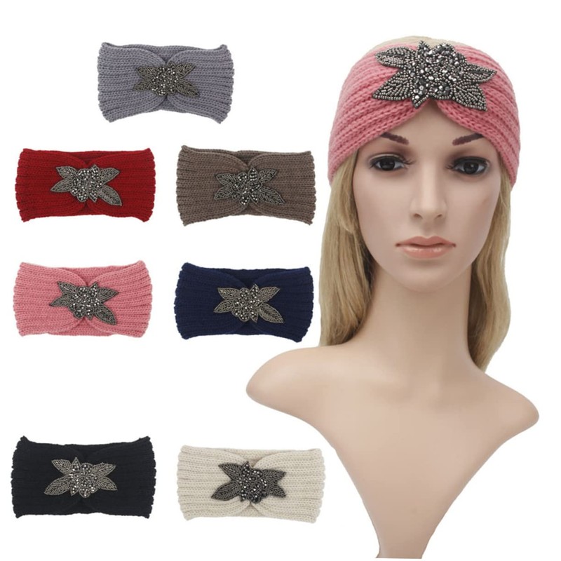 IWOWHERO Woolen Yarn Headband for Women and Girls Simple Flower
