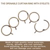 Openable Curtain Rings with Eyelets,1inch Heavy Duty Rustproof Metal Drapery
