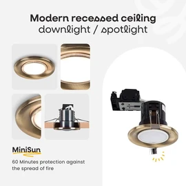 MiniSun | Modern Fire Rated Black Chrome GU10 Recessed Ceiling Downlight/Spotlight | Ceiling Spots, Home Décor & Improvement Essential