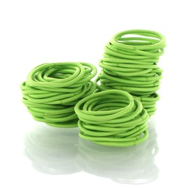 My Lello Hair Elastics Hair Ties, Professional Grade Ponytail Holders - Apple Green 20 Pack