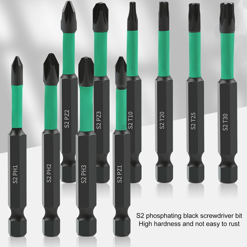 10Pcs Magnetic Screwdriver Bit Set Cross Star Non Slip High