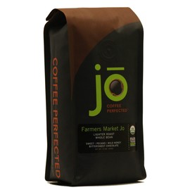 FARMERS MARKET JO: 12 oz, Light Medium Roast, Whole Bean Arabica Coffee, USDA Certified Organic, NON-GMO, Fair Trade Certified, Gluten Free, Gourmet Coffee from Jo Coffee
