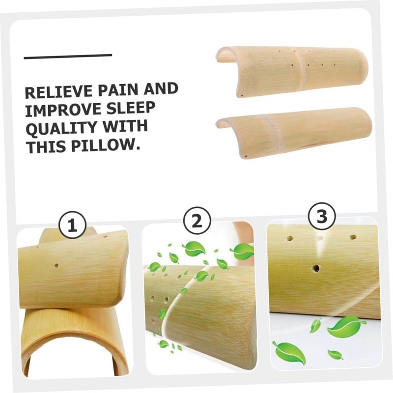 Alipis U-Shape Bamboo Pillow for Sauna Steam Room Stiff Spa