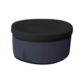 Covers & all Round Hot Tub Cover, 12 Oz Waterproof UV & Weather Resistant Outdoor Spa Jacuzzi Bath tub Protector with Elastic (76" Diameter x 14" H, Black)