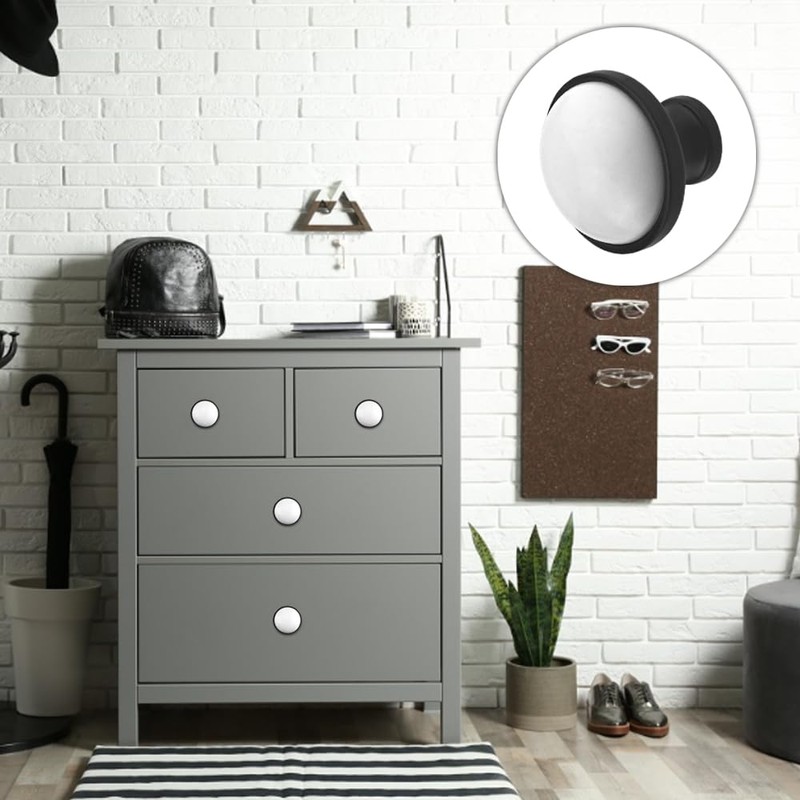 WMYCONGCONG 10 Pcs Black Kitchen Cabinet Knob Round Knobs 1.3"/33mm