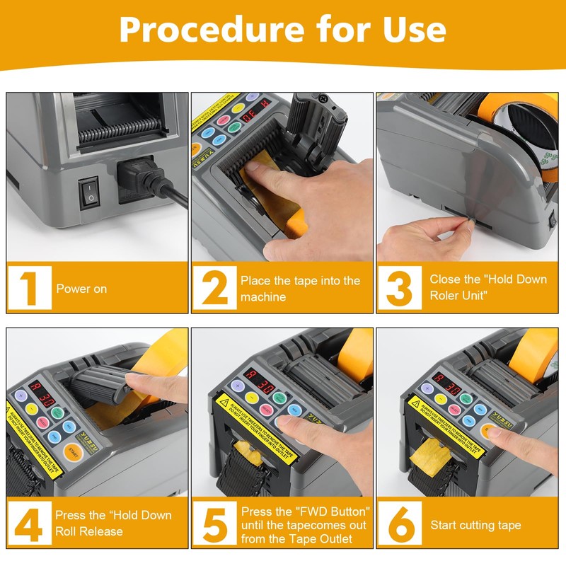 YUZSU Upgraded Ribbon Cutting Machine, Automatic Tape Dispenser, 6-60 mm