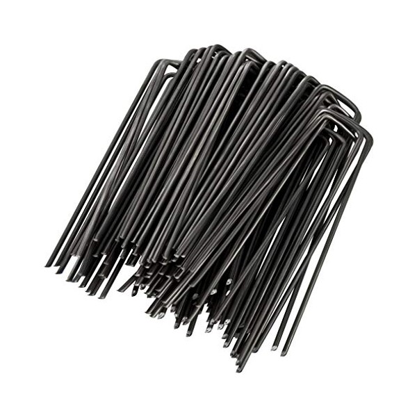 GardenMate 50-Pack Anti-Rust 6'' 11 Gauge Heavy-Duty Flat-Top U-Shaped Garden