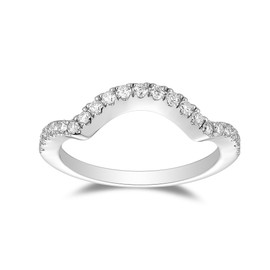 DovEggs Moissanite Wedding Band for Women,Half Eternity Band,1.5mm G-H Color Heart Arrows Cut Moissanite Stackable Curved Half Anniversary Promise Ring 14k Gold QUALITY Sterling Silver（5）