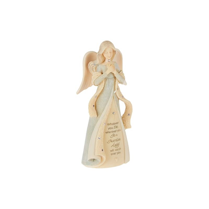 Enesco Foundations Guardian Angel Figurine, 4.72 Inch, Multicolor