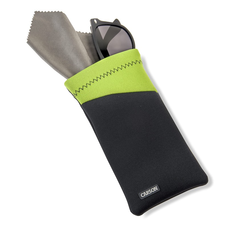 Carson Eyeglass Pouch with Built-in Microfiber Cloth for Eyewear and
